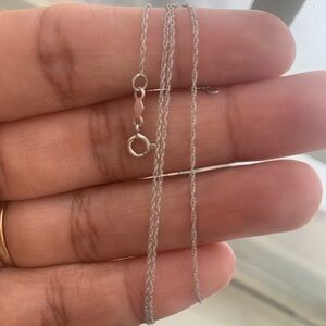 10kt White Gold Dainty 18" Chain